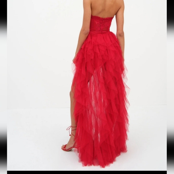 For love & lemons bustier gown red size L - Picture 2 of 6